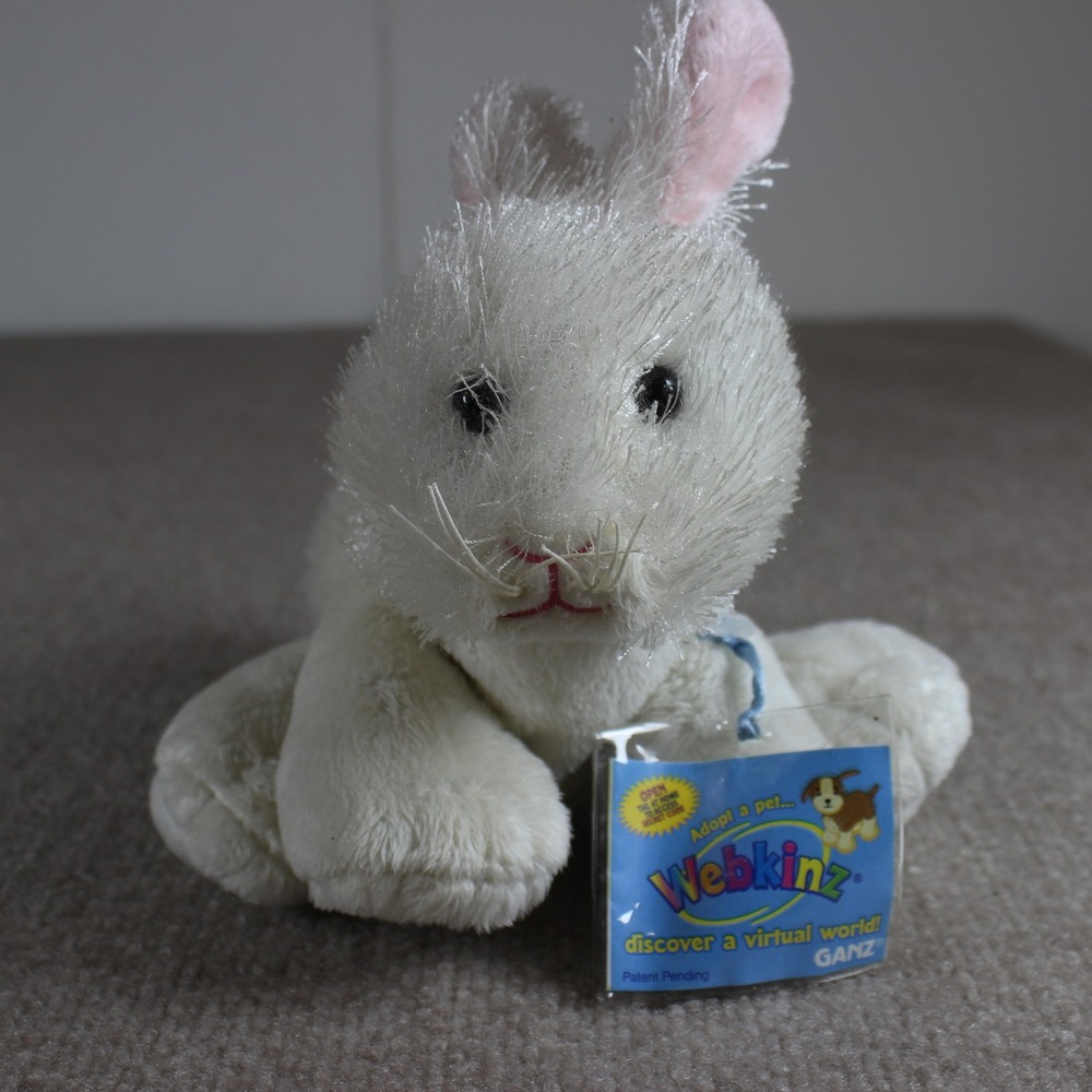Ganz Webkinz White Bunny Rabbit Plush HM078 New‎ with Sealed Code Tag